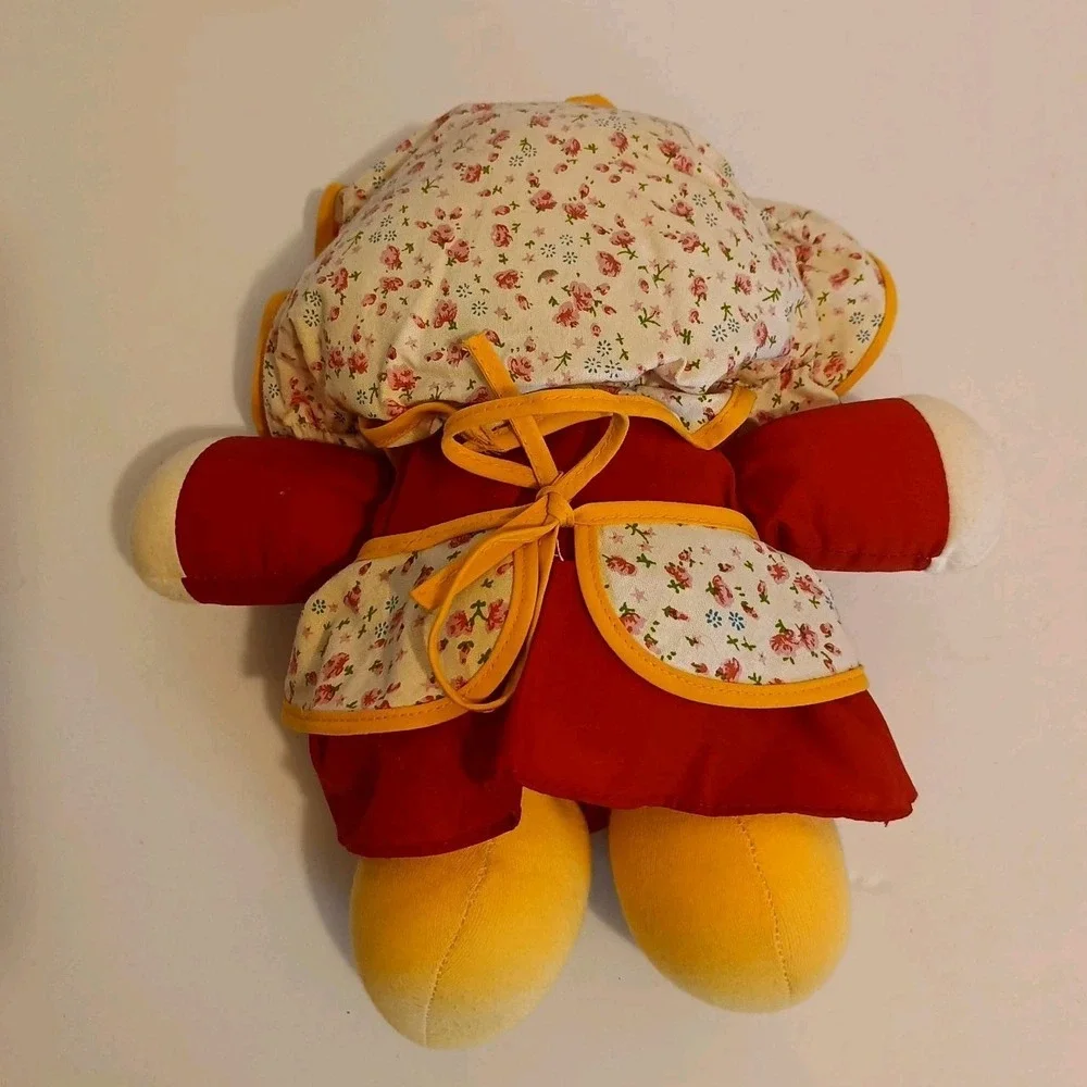 Vtg 1970s K.Y. Intl inc Rag Doll-Red Yarn Hair-Dress‎ And Bonnet